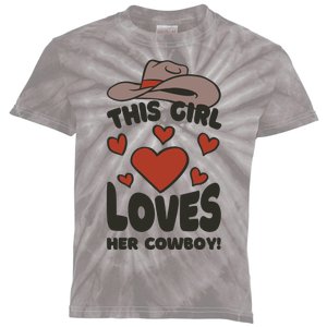 This Girl Loves Her Cowboy Cute Girlfriend Kids Tie-Dye T-Shirt