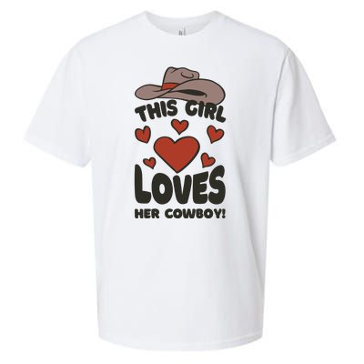 This Girl Loves Her Cowboy Cute Girlfriend Sueded Cloud Jersey T-Shirt