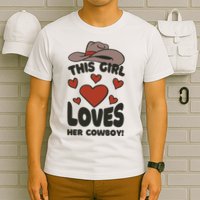 This Girl Loves Her Cowboy Cute Girlfriend T-Shirt