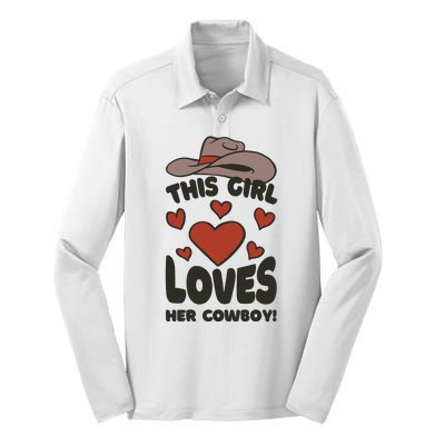 This Girl Loves Her Cowboy Cute Girlfriend Silk Touch Performance Long Sleeve Polo