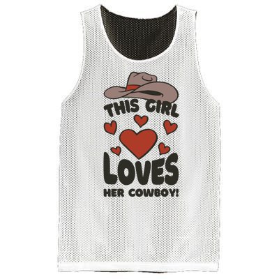 This Girl Loves Her Cowboy Cute Girlfriend Mesh Reversible Basketball Jersey Tank