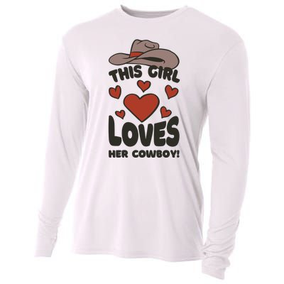 This Girl Loves Her Cowboy Cute Girlfriend Cooling Performance Long Sleeve Crew