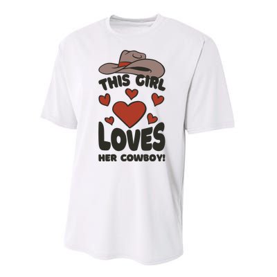 This Girl Loves Her Cowboy Cute Girlfriend Performance Sprint T-Shirt