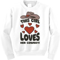 This Girl Loves Her Cowboy Cute Girlfriend Kids Sweatshirt