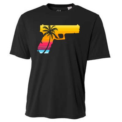 Tropical Gun Lover Firearm Beach Cute Hawaiian Gift Aloha Cooling Performance Crew T-Shirt