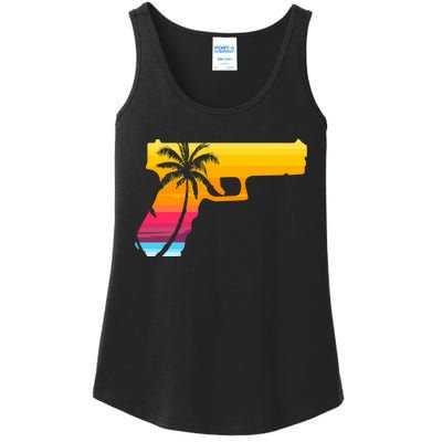 Tropical Gun Lover Firearm Beach Cute Hawaiian Gift Aloha Ladies Essential Tank