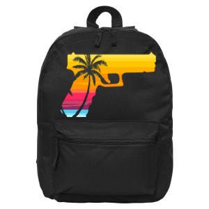 Tropical Gun Lover Firearm Beach Cute Hawaiian Gift Aloha 16 in Basic Backpack