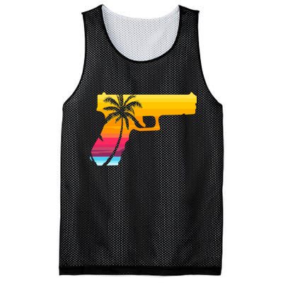 Tropical Gun Lover Firearm Beach Cute Hawaiian Gift Aloha Mesh Reversible Basketball Jersey Tank