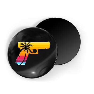 Tropical Gun Lover Firearm Beach Cute Hawaiian Gift Aloha Magnet