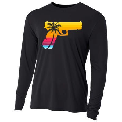 Tropical Gun Lover Firearm Beach Cute Hawaiian Gift Aloha Cooling Performance Long Sleeve Crew