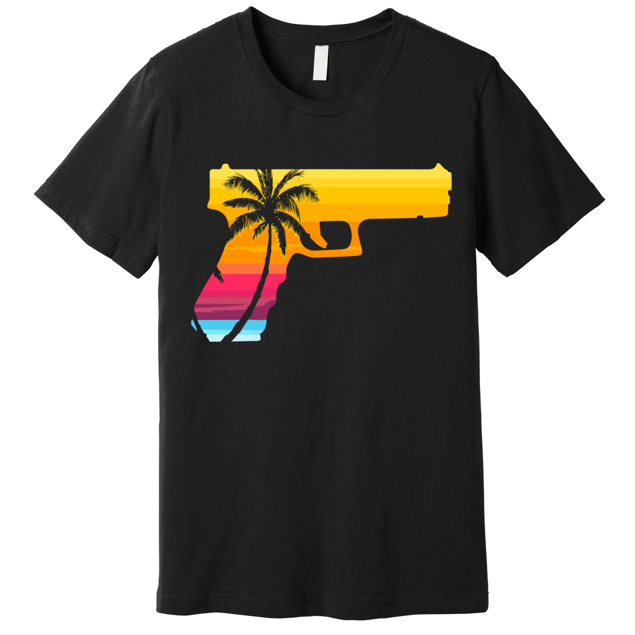 Tropical Gun Lover Firearm Beach Cute Hawaiian Gift Aloha Premium T-Shirt