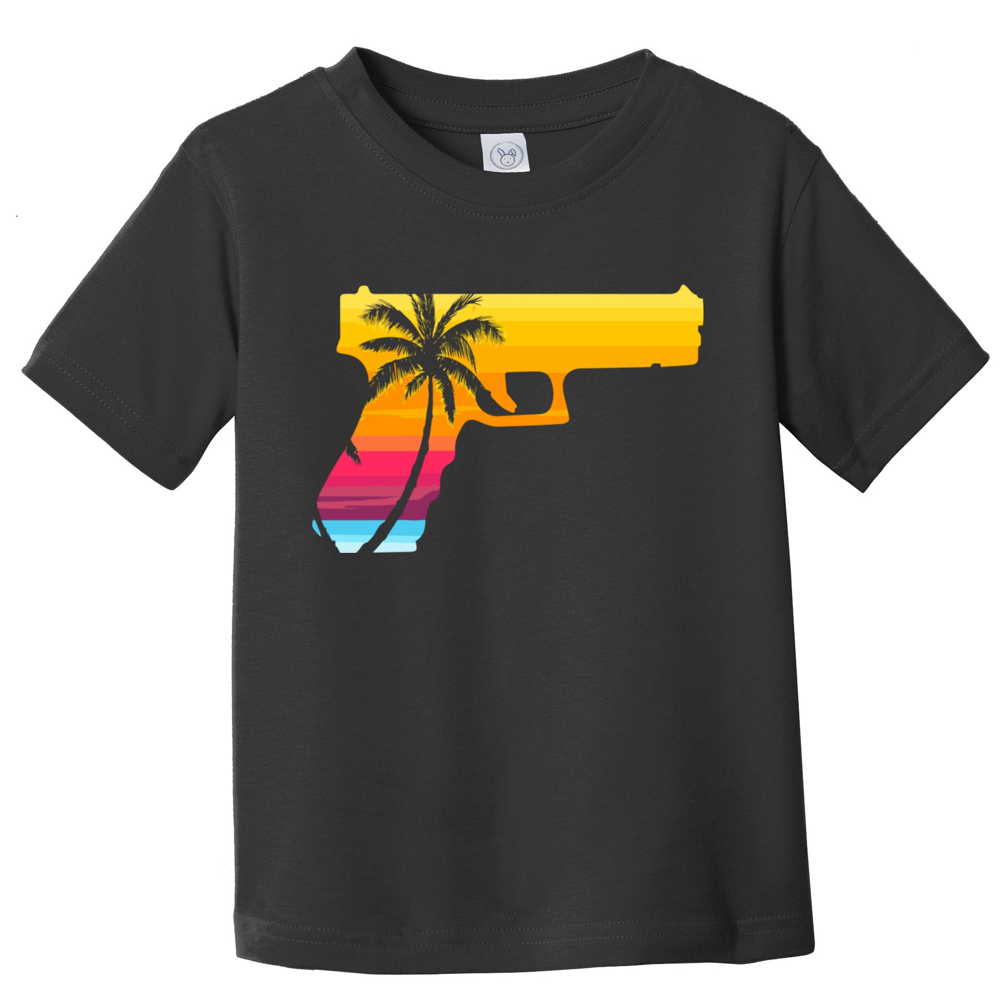 Tropical Gun Lover Firearm Beach Cute Hawaiian Gift Aloha Toddler T-Shirt