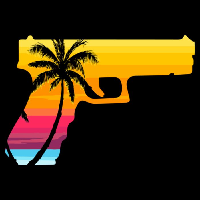 Tropical Gun Lover Firearm Beach Cute Hawaiian Gift Aloha Womens T-Shirt