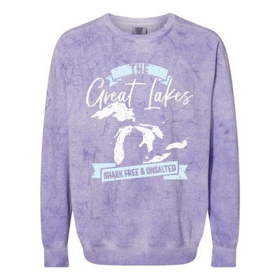 The Great Lakes Michigan Great Lakes Tourist Colorblast Crewneck Sweatshirt