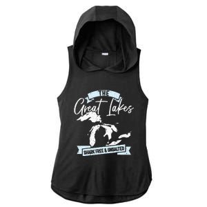 The Great Lakes Michigan Great Lakes Tourist Ladies PosiCharge Tri-Blend Wicking Draft Hoodie Tank