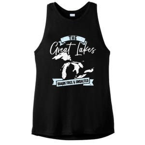 The Great Lakes Michigan Great Lakes Tourist Ladies PosiCharge Tri-Blend Wicking Tank