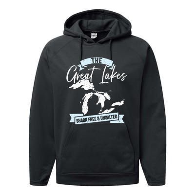 The Great Lakes Michigan Great Lakes Tourist Performance Fleece Hoodie