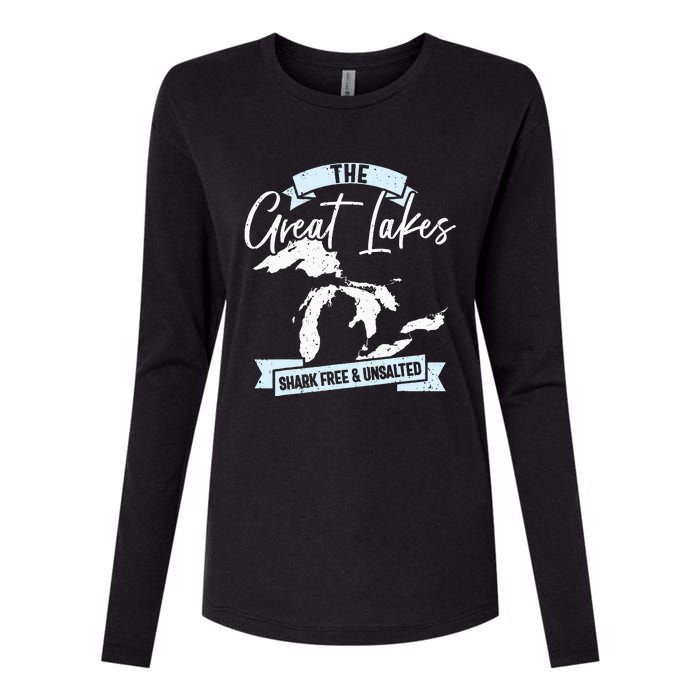 The Great Lakes Michigan Great Lakes Tourist Womens Cotton Relaxed Long Sleeve T-Shirt