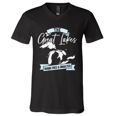 The Great Lakes Michigan Great Lakes Tourist V-Neck T-Shirt