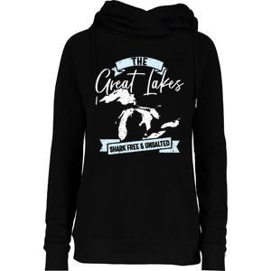 The Great Lakes Michigan Great Lakes Tourist Womens Funnel Neck Pullover Hood