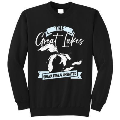 The Great Lakes Michigan Great Lakes Tourist Tall Sweatshirt