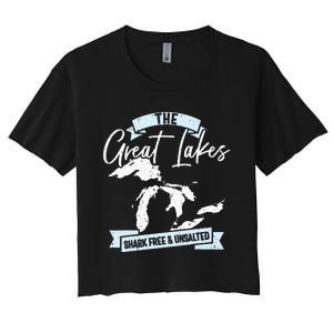 The Great Lakes Michigan Great Lakes Tourist Women's Crop Top Tee