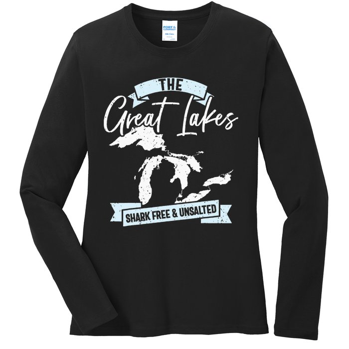 The Great Lakes Michigan Great Lakes Tourist Ladies Long Sleeve Shirt