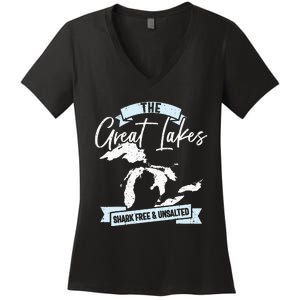 The Great Lakes Michigan Great Lakes Tourist Women's V-Neck T-Shirt