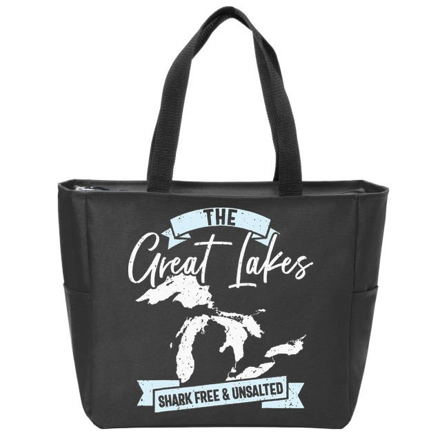 The Great Lakes Michigan Great Lakes Tourist Zip Tote Bag