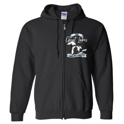 The Great Lakes Michigan Great Lakes Tourist Full Zip Hoodie