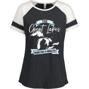 The Great Lakes Michigan Great Lakes Tourist Enza Ladies Jersey Colorblock Tee