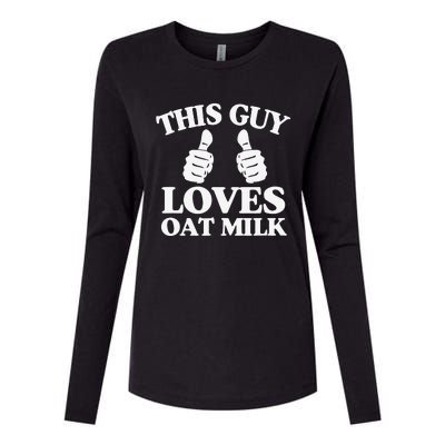 This Guy Loves Oat Milk Plant Based Vegan Barista Womens Cotton Relaxed Long Sleeve T-Shirt