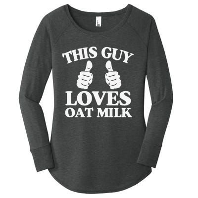 This Guy Loves Oat Milk Plant Based Vegan Barista Women's Perfect Tri Tunic Long Sleeve Shirt