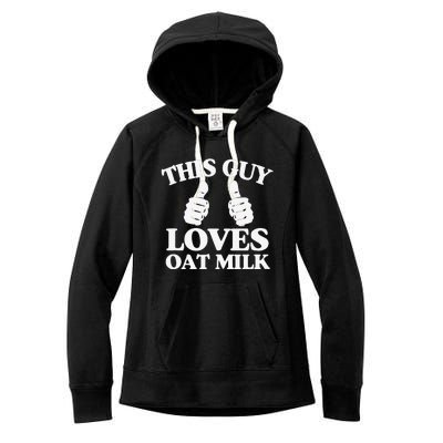 This Guy Loves Oat Milk Plant Based Vegan Barista Women's Fleece Hoodie