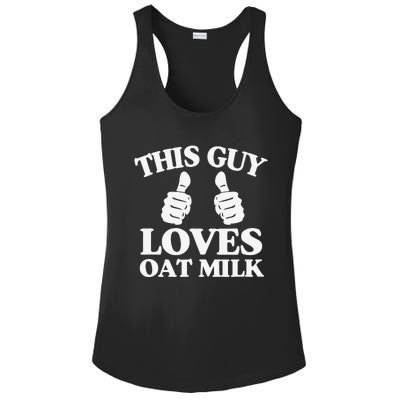 This Guy Loves Oat Milk Plant Based Vegan Barista Ladies PosiCharge Competitor Racerback Tank