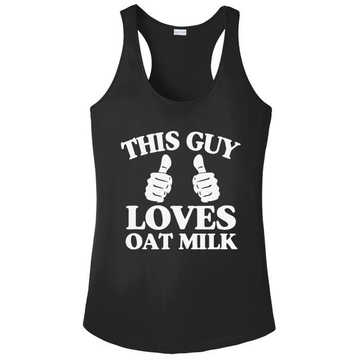 This Guy Loves Oat Milk Plant Based Vegan Barista Ladies PosiCharge Competitor Racerback Tank