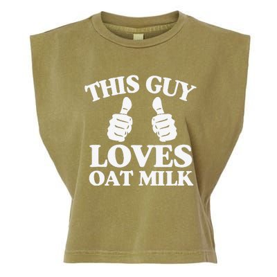 This Guy Loves Oat Milk Plant Based Vegan Barista Garment-Dyed Women's Muscle Tee