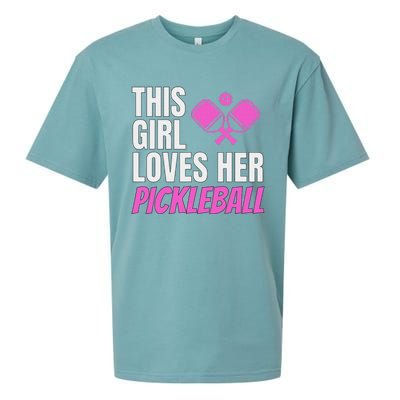 This Girl Loves Her Pickleball Sueded Cloud Jersey T-Shirt