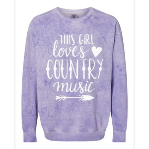 This Girl Loves Country Music Country Music Lover Gift Colorblast Crewneck Sweatshirt