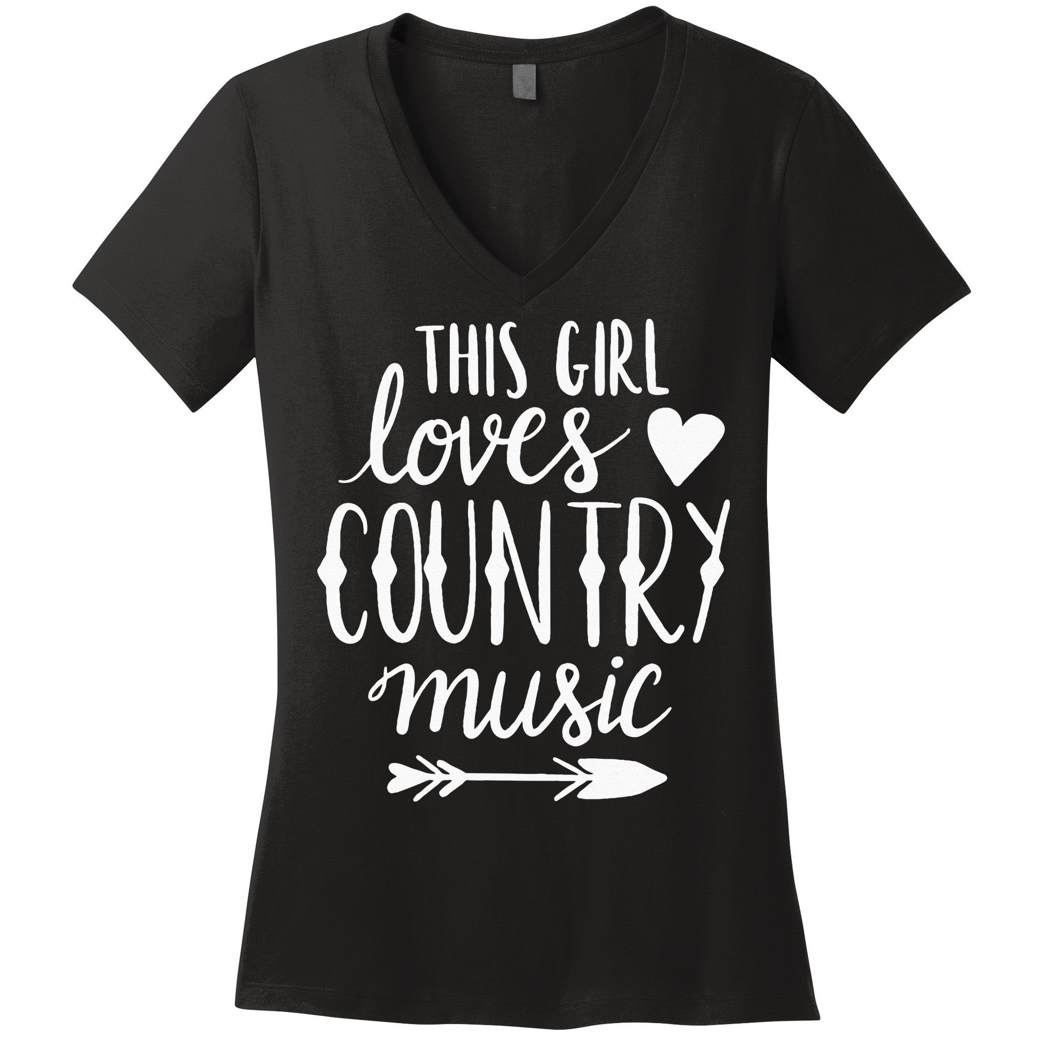 This Girl Loves Country Music Country Music Lover Gift Women's V-Neck T-Shirt