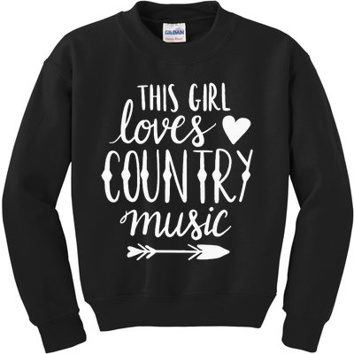 This Girl Loves Country Music Country Music Lover Gift Kids Sweatshirt