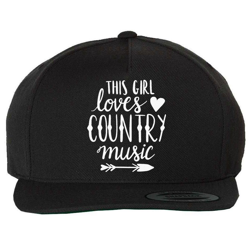 This Girl Loves Country Music Country Music Lover Gift Wool Snapback Cap