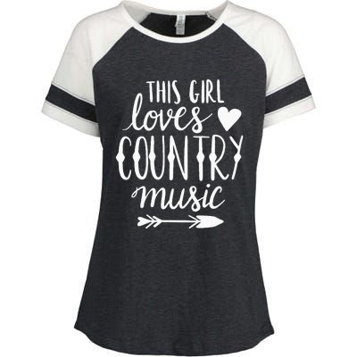 This Girl Loves Country Music Country Music Lover Gift Enza Ladies Jersey Colorblock Tee