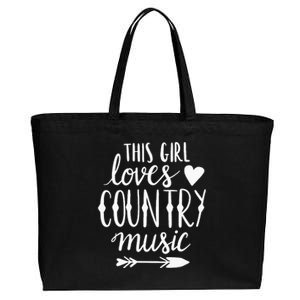 This Girl Loves Country Music Country Music Lover Gift Cotton Canvas Jumbo Tote