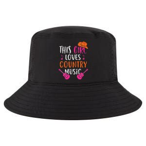 This Girl Loves Country Music Western Hat Musician Guitar Cool Comfort Performance Bucket Hat