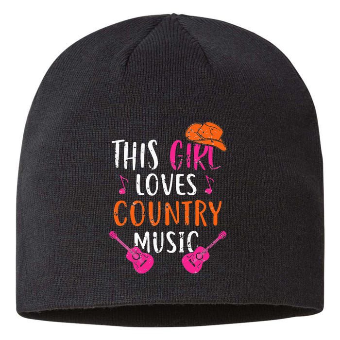 This Girl Loves Country Music Western Hat Musician Guitar Sustainable Beanie