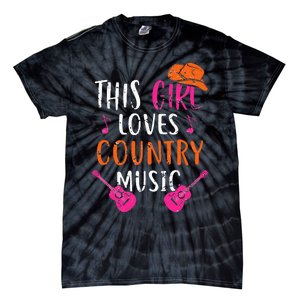 This Girl Loves Country Music Western Hat Musician Guitar Tie-Dye T-Shirt