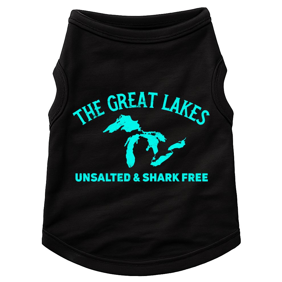 The Great Lakes Unsalted And Shark Free Michigan Gift Vintage Gift Doggie Tank