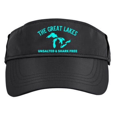 The Great Lakes Unsalted And Shark Free Michigan Gift Vintage Gift Adult Drive Performance Visor