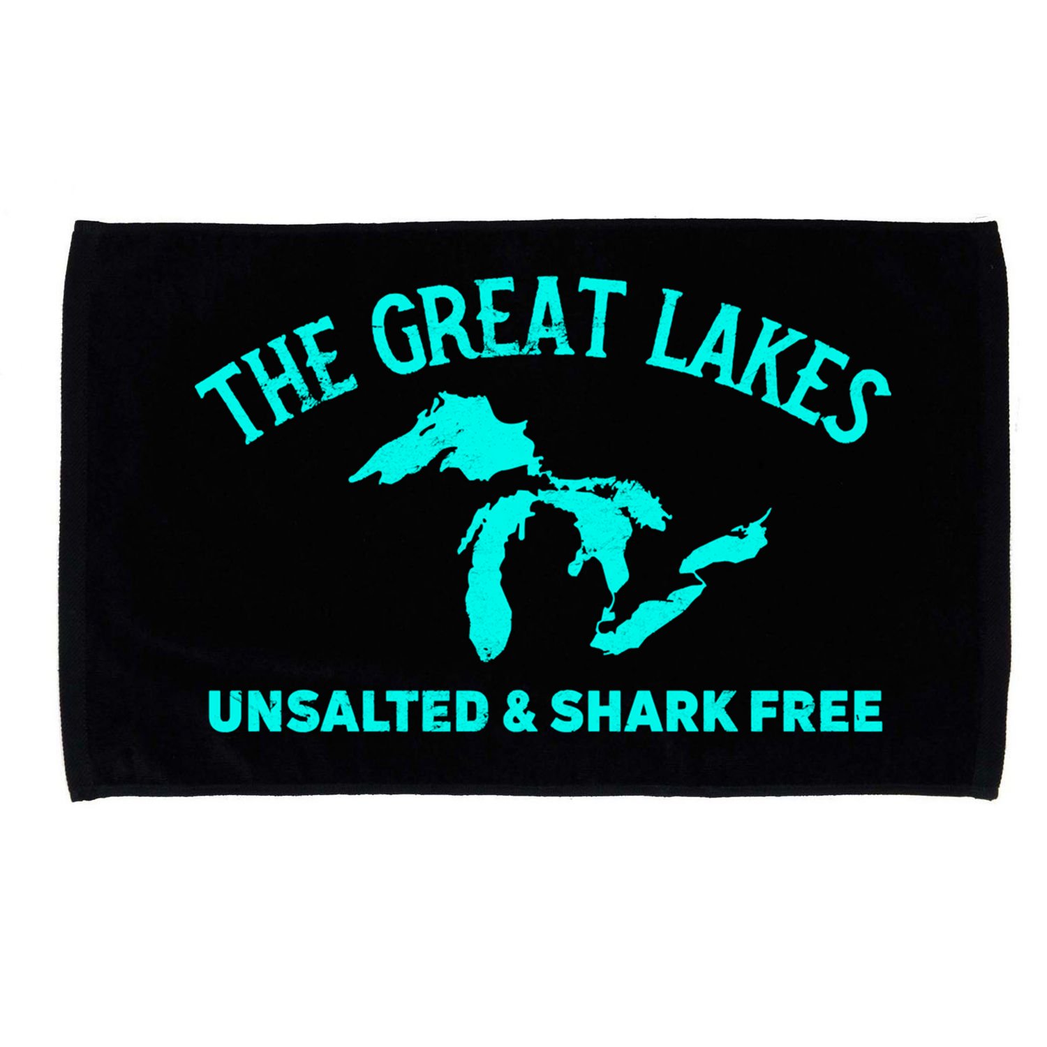 The Great Lakes Unsalted And Shark Free Michigan Gift Vintage Gift Microfiber Hand Towel